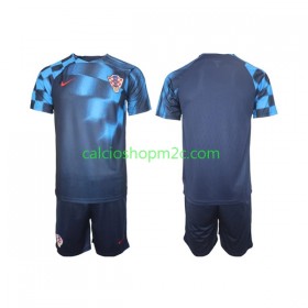 Croazia Bambino Maglia Trasferta World Cup 2022 Manica Corta (+ Pantaloncini)
